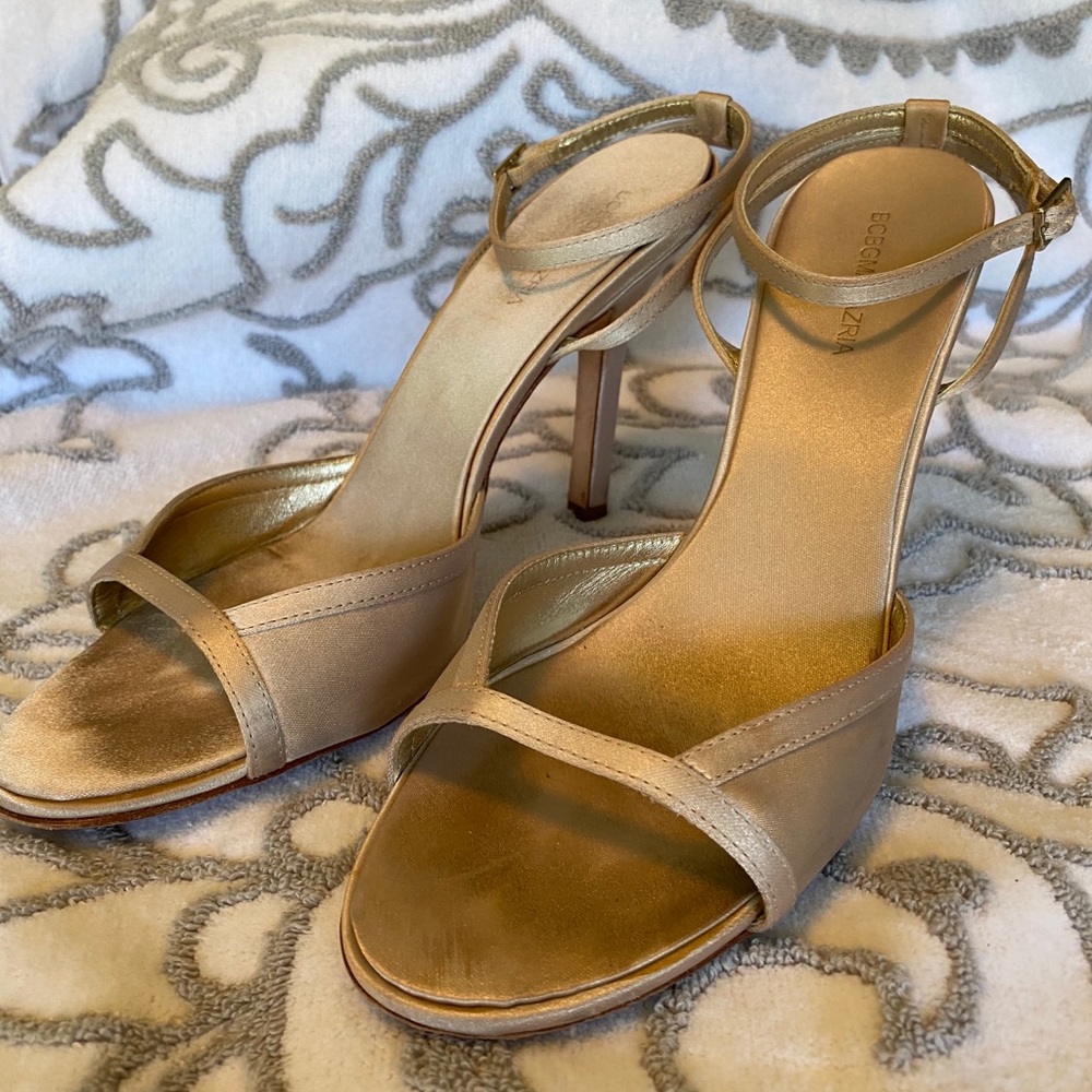 Satin champagne color heels